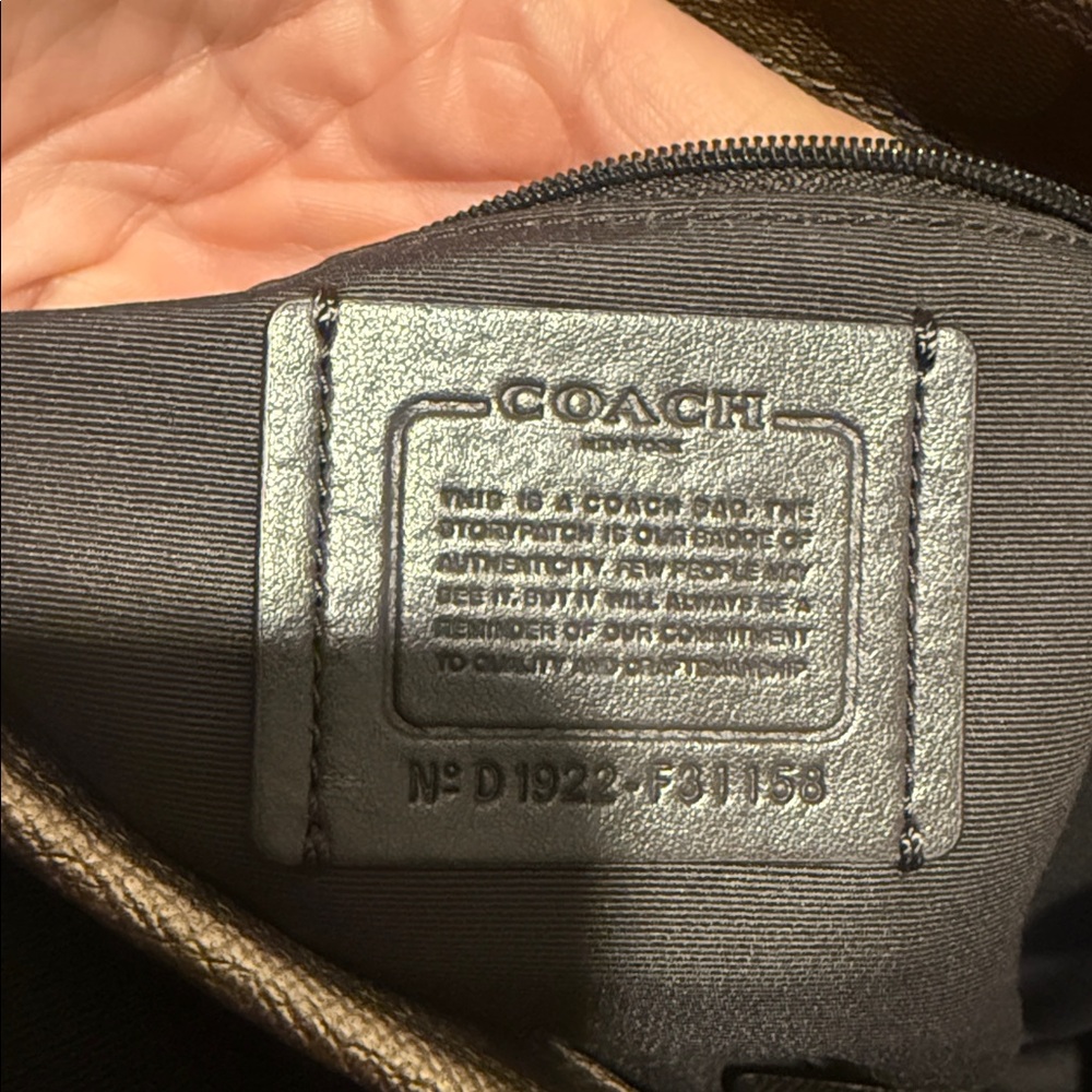 Coach Tan Signature Tote with Pink Scarf n bling chain - Picture 6 of 16